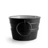 Lavabo Sospeso/Appoggio Bacile Cm.Ø46,5 H30 Con Anelli In Ceramica Lucido Nero