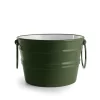 Lavabo Sospeso/Appoggio Bacile Cm.Ø46,5 H30 Con Anelli In Ceramica Lucido Verde Inglese