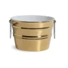 Lavabo Sospeso/Appoggio Bacile Cm.Ø46,5 H30 Con Anelli In Ceramica Lucido Oro