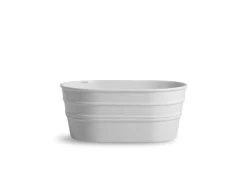 Lavabo Sospeso/Appoggio Tinozza 60X40Xh25 In Ceramica Lucido Bianco