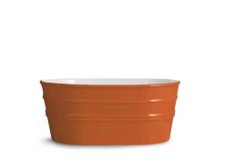 Lavabo Sospeso/Appoggio Tinozza 60X40Xh25 In Ceramica Lucido Arancio