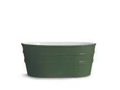 Lavabo Sospeso/Appoggio Tinozza 60X40Xh25 In Ceramica Lucido Verde Inglese