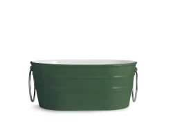 Lavabo Da Appoggio Tinozza 60X40Xh25 Con Anelli In Ceramica Lucido Verde Inglese