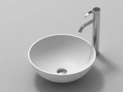 Lavabo Da Appoggio Ciotola Ø42 H15 Solid Surface Opaco Bianco