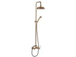 Colonna Doccia Desk Con Soffione Tondo Bronzo