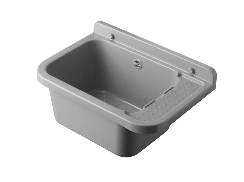 Pilozzo Lavanderia A Muro Interno/Esterno 50X34 H21 13L Polipropilene Opaco Grigio 1 Pilozzo Lavanderia A Muro Interno/Esterno 50X34 H21 13L Polipropilene Opaco Grigio