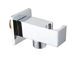 Presa Acqua Duplex Quadrata Con Supporto M.M 1/2 Ottone Cromato