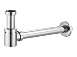 Sifone Per Lavabo Design Tondo Basso 11/4 Metallo Cromo