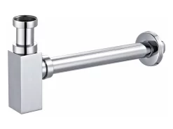 Sifone Per Lavabo Design Quadrato 11/4 Metallo Cromo