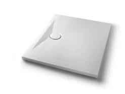 Piatto Doccia Appia Rettangolare 100x80 In Ceramica Effetto Pietra Bianco Gesso Opaco