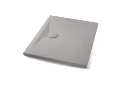 Piatto Doccia Appia Rettangolare 90x70 In Ceramica Effetto Pietra Grigio Opaco