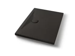 Piatto Doccia Appia Rettangolare 100x70 In Ceramica Effetto Pietra Grafite Opaco