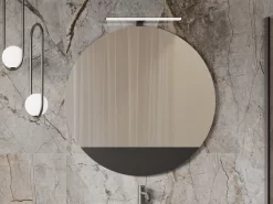 Specchio Tondo Sagomato TOUCH Ø 90 Cm Con Inserto Phoenix Nero Opaco