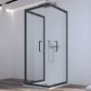 Box Doccia Zen 70x100x70 H190,4 2 Porte Scorrevoli E Lato Fisso Cristallo 6 Mm Trasparente Nero Opaco
