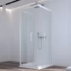 Box Doccia Zen 70x70x70 H190,4 2 Porte Scorrevoli E Lato Fisso Cristallo 6 Mm Trasparente Bianco Opaco
