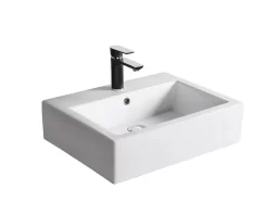 Lavabo Da Appoggio Brenta 57,5x45,5 In Ceramica Bianco Lucido