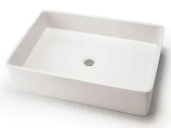 Lavabo Da Appoggio Cassino Junior In Resina Opaco Bianco Carrara