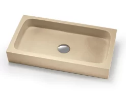 Lavabo Da Appoggio Circe In Resina Opaco Crema Marfil