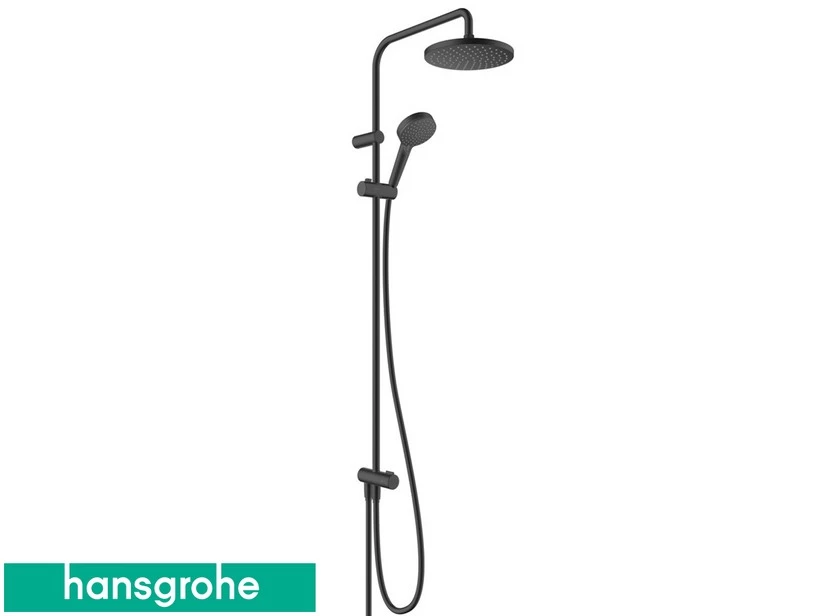 Colonna Doccia Hansgrohe® Vernis Blend Con Deviatore E Soffione Ø200 Tondo Nero 1 Colonna Doccia Hansgrohe® Vernis Blend Con Deviatore E Soffione Ø200 Tondo Nero