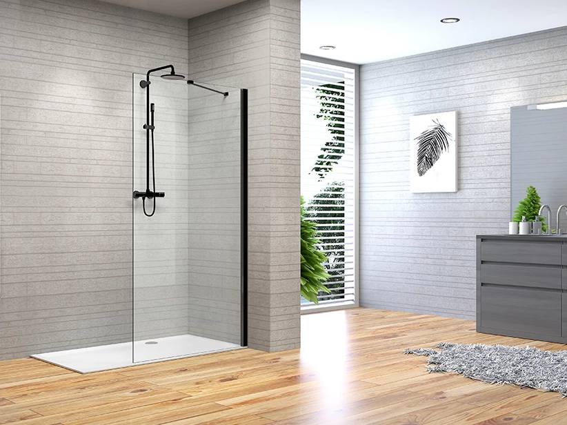 Doccia Walk In Fantasy2 90 Cm H190 Cristallo 6 Mm Trasparente Nero Opaco 1 Doccia Walk In Fantasy2 90 Cm H190 Cristallo 6 Mm Trasparente Nero Opaco