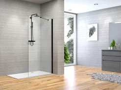 Doccia Walk In Fantasy2 70 Cm H190 Cristallo 6 Mm Trasparente Nero Opaco