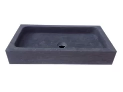 Lavabo Da Appoggio Purestone Union 60X32Xh10 Pietra Naturale Nero