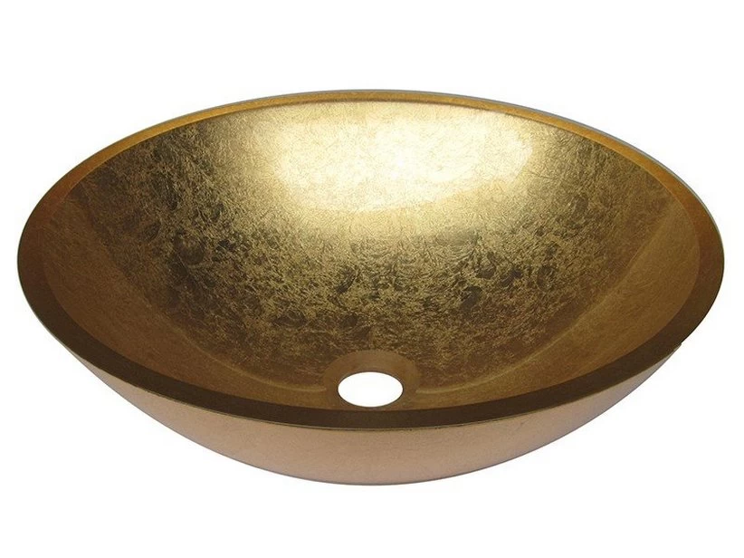 Lavabo Da Appoggio Pureglass Ciotola Ø42X14 Cristallo Foglia Bronzo 1 Lavabo Da Appoggio Pureglass Ciotola Ø42X14 Cristallo Foglia Bronzo