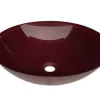 Lavabo Da Appoggio Pureglass Ciotola Ø42X14 Cristallo Foglia Red Purple
