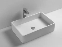 Lavabo Da Appoggio Union 60X40 Solid Surface Opaco Bianco