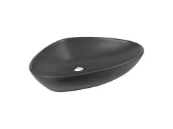 Lavabo Da Appoggio Bermuda 58X39 In Resina Opaco Grigio Carrara