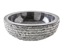 Lavabo Da Appoggio In Marmo Selce Ø40xH15 Cm Nero