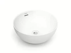 Lavabo Da Appoggio Design Bari Ø37Xh17 In Ceramica Lucido Bianco