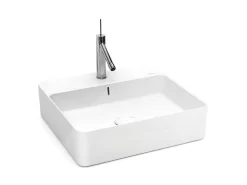Lavabo Sospeso/Appoggio Design Santona 45X42X13 In Ceramica Lucido Bianco