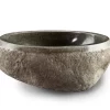 Lavabo Da Appoggio Pietra Riverstone Ø50H15 Pietra Naturale Nero