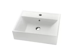Lavabo Da Appoggio Luxor 50X41,5 In Resina Opaco Bianco Carrara