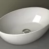 Lavabo Da Appoggio Piuma Ellisse 45X30 H14 In Ceramica Lucido Bianco