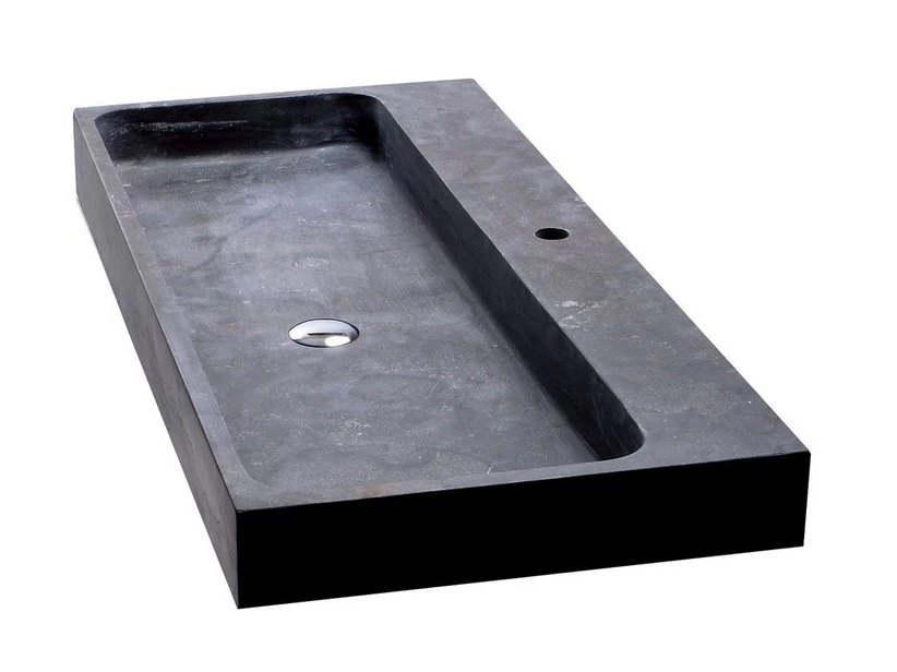 Lavabo Purestone Recife 100x49xH10 Nero 1 Lavabo Purestone Recife 100x49xH10 Nero
