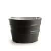 Lavabo Sospeso/Appoggio Bacile Midi Cm.Ø38 H24 In Ceramica Nero Opaco
