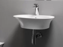 Lavabo Sospeso/Appoggio Berlino 55 Cm In Ceramica Bianco