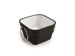 Lavabo Sospeso/Appoggio Bacile Qubo 40X40XH25 Con Anelli In Ceramica Nero Opaco