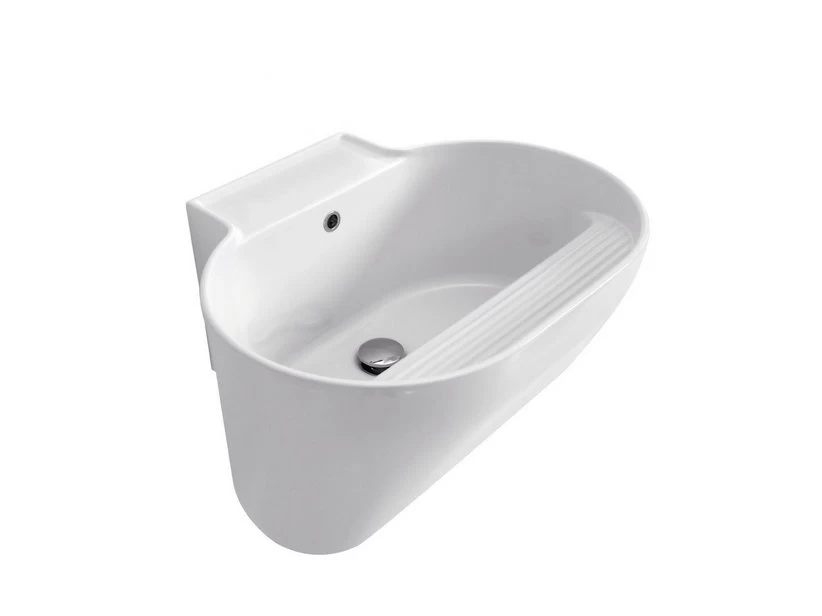 Lavabo Lavanderia Tino 60X50Xh30 Con Strofinatoio Bianco Opaco 1 Lavabo Lavanderia Tino 60X50Xh30 Con Strofinatoio Bianco Opaco
