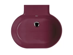 Lavabo Lavatoio Sospeso/Appoggio Tino 60X50Xh.30 In Ceramica Lucido Vinaccia