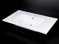 Lavabo Da Appoggio Unitop Plano 90,5X51,5 In Resina Lucido Bianco