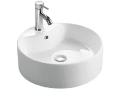 Lavabo Da Appoggio Yakarta Ø46 H15 In Ceramica Lucido Bianco