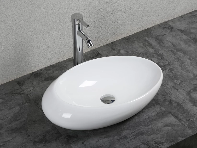 Lavabo Da Appoggio Liri 58x37 H15 In Ceramica Bianco Lucido 1 Lavabo Da Appoggio Liri 58x37 H15 In Ceramica Bianco Lucido