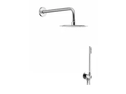 Kit Doccia Soffione Mel Inox Tondo Con Duplex