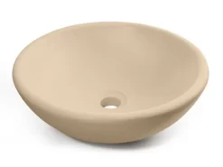 Lavabo Da Appoggio Norma In Resina Opaco Crema Marfil
