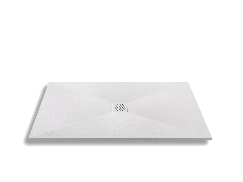 Piatto Doccia Petra 80x100 H2,5 Effetto Pietra Bocciardata Bianco 1 Piatto Doccia Petra 80x100 H2,5 Effetto Pietra Bocciardata Bianco