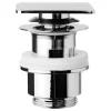 Piletta Lavabo Click Clack Quadrata H90 Mm Con Troppo Pieno Cromo