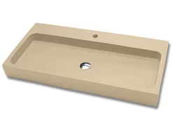 Lavabo Appoggio/Incasso Ponza 100 In Resina Opaco Crema Marfil